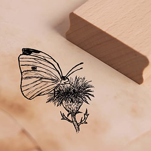 Motivstempel Kohlweißling auf Distel Stempel Schmetterling 35 x 38 mm Motivstempel Kohlweißling auf Distel Stempel Schmetterling 35 x 38 mm von dekolando