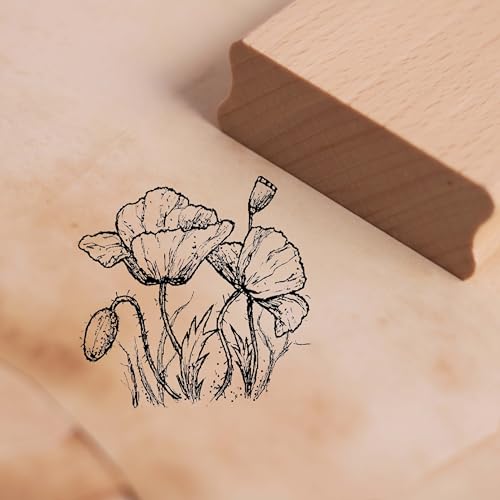 Motivstempel Mohnblume - Mohn Klatschmohn Stempel Holzstempel 48 x 48 mm Motivstempel Mohnblume - Mohn Klatschmohn Stempel Holzstempel 48 x 48 mm von dekolando