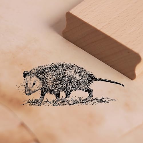Motivstempel Opossum geht - Beutelratte Stempel Holzstempel 68 x 28 mm von dekolando