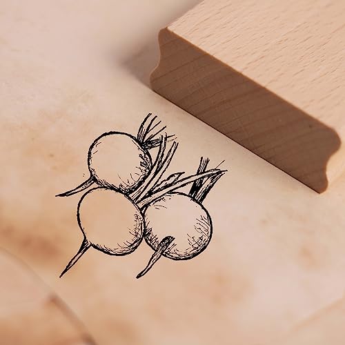 Motivstempel Radieschen - Gemüse Stempel Holzstempel 38 x 38 mm von dekolando