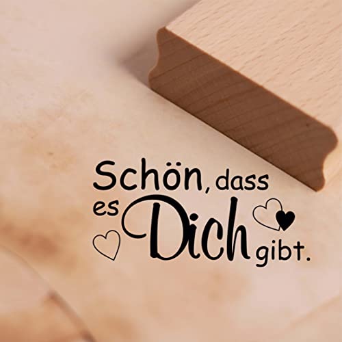 Motivstempel Schön, dass es Dich gibt Stempel Herzen 68 x 34 mm von dekolando