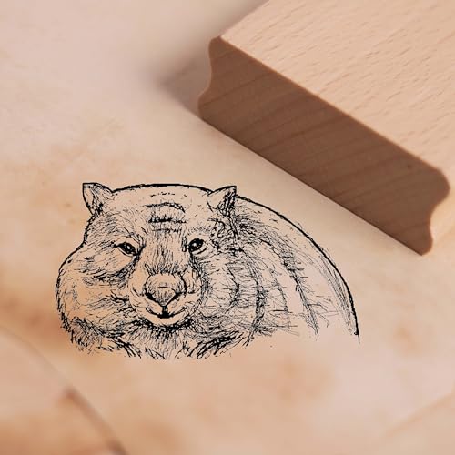 Motivstempel Wombat Kopf - Stempel Holzstempel 48 x 28 mm von dekolando