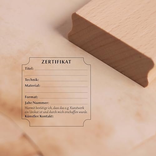 Motivstempel Zertifikat Etikett - Stempel Holzstempel 68 x 68 mm Motivstempel Zertifikat Etikett - Stempel Holzstempel 68 x 68 mm von dekolando
