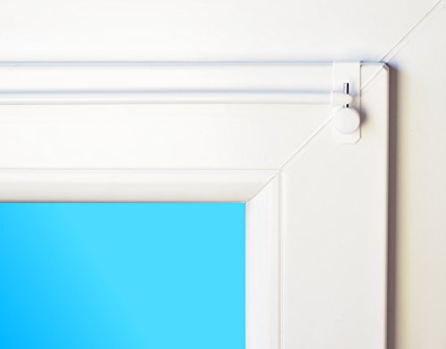 Dekondo Gardinenstange ausziehbar Easy Weiß inkl. Befestigung für oben oder seitlich am Fenster (15-20mm Fensterdicke) (40-60cm) von dekondo