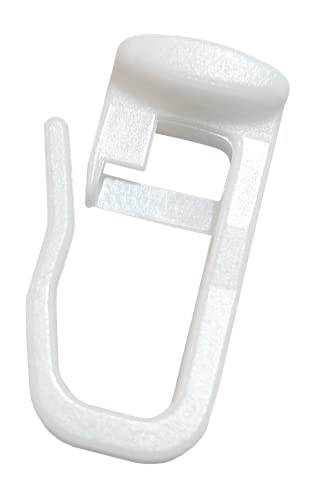 Faltengleiter/Gardinenhaken mit Flachkopf 11x9mm, Kunststoff, weiß (100 Stück) von dekondo