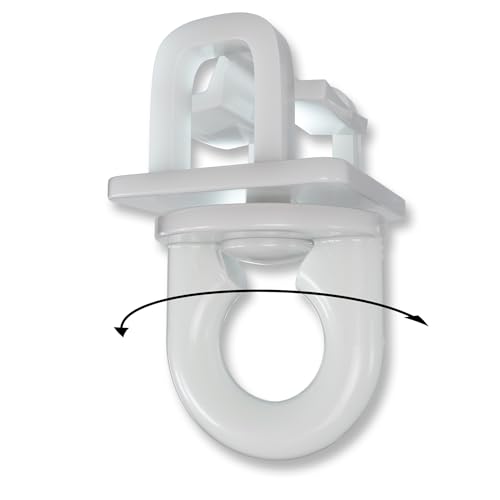 klick Fix Gardinengleiter Faltengleiter mit geschlossener, drehbarer Öse, für Gardinen und Profilschienen mit 6 – 6,5 mm Laufnut/Profilschlitz – einfach Einklicken – kein Einfädeln mehr (200 Stück) von dekondo