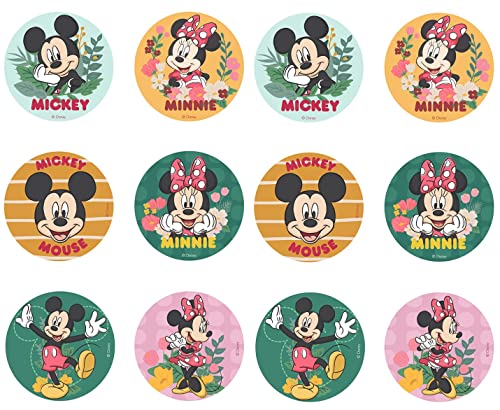 Dekora - Backdekoration Essbar | Mickey & Minnie Mouse Kleine Cupcake Toppers aus Esspapier - 6 Stück von dekora
