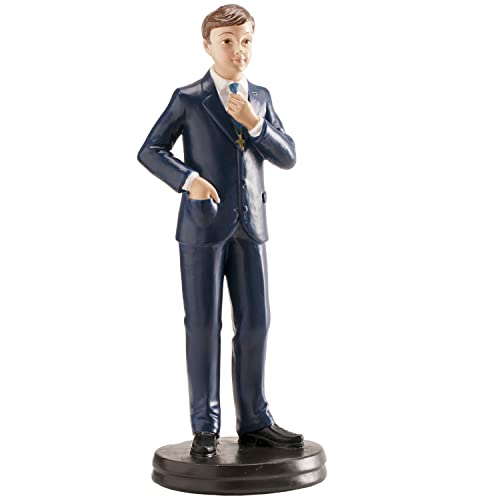dekora - Tortenfigur für die Erste Kommunion Deko Junge Klassisch - Cake Topper Hergestellt aus Lebensmittelechtem Harz - 15 cm Hoch - Originales und Detailreiches Design von dekora