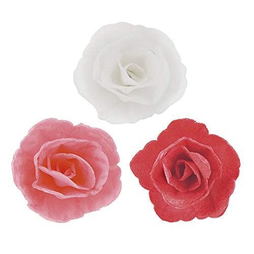 Dekora - Esspapier Tortendeko Rosen - Essbare Blumen für Torte oder Cupcake von dekora