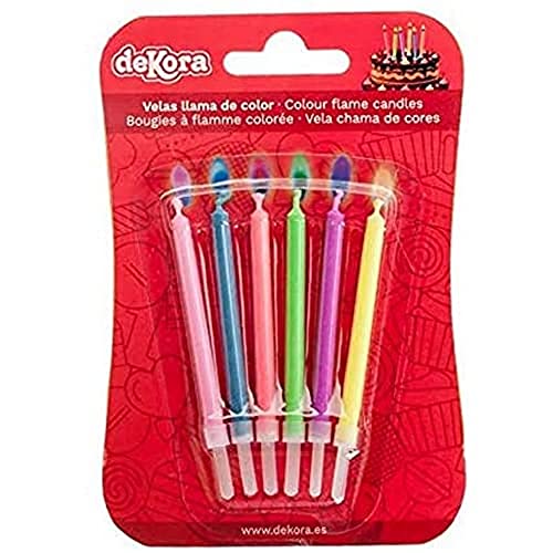 Dekora - Originelle Geburstagskerze-Deko Kerzen | Kerzen Set für Kerzen Deko von Assortierte Farben - Kerze mit farbigen Flammen von dekora