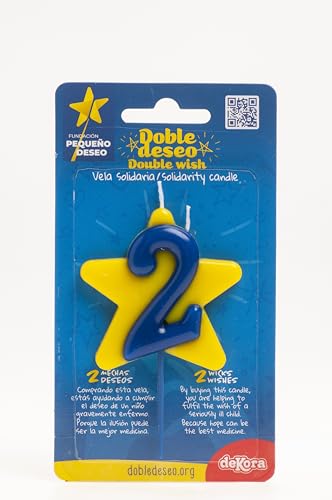 Dekora - Solidarität Geburtstagskerze | Spezielle Sternkerzen - Doppelte Wunschkerzen für kranke Kinder - Nummer 2 von dekora