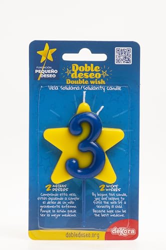Dekora - Solidarität Geburtstagskerze | Spezielle Sternkerzen - Doppelte Wunschkerzen für kranke Kinder - Nummer 3 von dekora