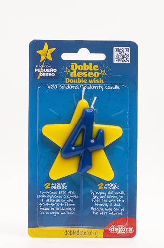 Dekora - Solidarität Geburtstagskerze | Spezielle Sternkerzen - Doppelte Wunschkerzen für kranke Kinder - Nummer 4 von dekora