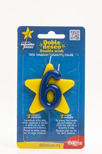 Dekora - Solidarität Geburtstagskerze | Spezielle Sternkerzen - Doppelte Wunschkerzen für kranke Kinder - Nummer 6 von dekora