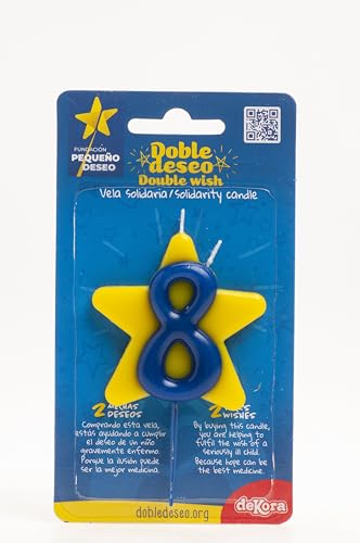 Dekora - Solidarität Geburtstagskerze | Spezielle Sternkerzen - Doppelte Wunschkerzen für kranke Kinder - Nummer 8 von dekora
