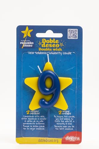 Dekora - Solidarität Geburtstagskerze | Spezielle Sternkerzen - Doppelte Wunschkerzen zur Hilfe kranker Kinder - Nummer 9 von dekora