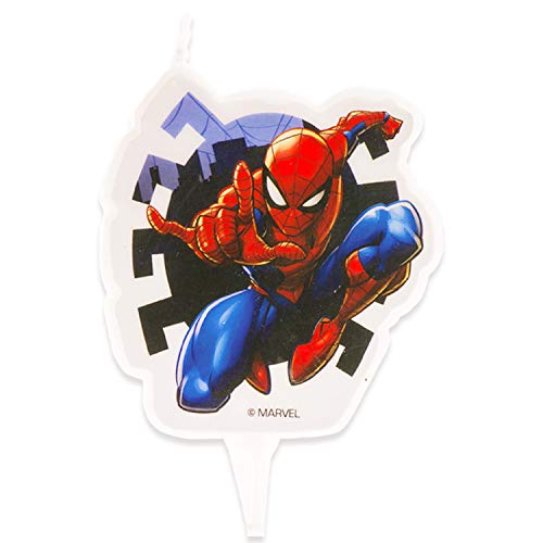 Dekora - Spiderman Geburtstag Deko Kerze 2D - 7 cm von dekora