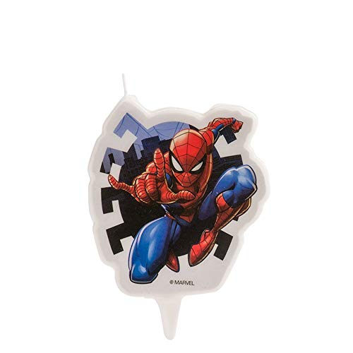 Dekora - Spiderman Geburtstag Deko Kerze 2D - 7 cm von dekora