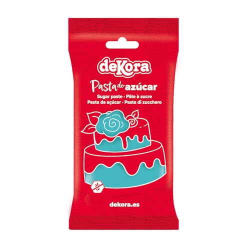 Dekora - Kuchendeko Fondant Himmelblau - Tortenfondant Zuckerpaste für Torten und Cupcakes - Rollfondant für die Herstellung aller Arten von Dekorationen - Einfaches Formen - 250 g von dekora