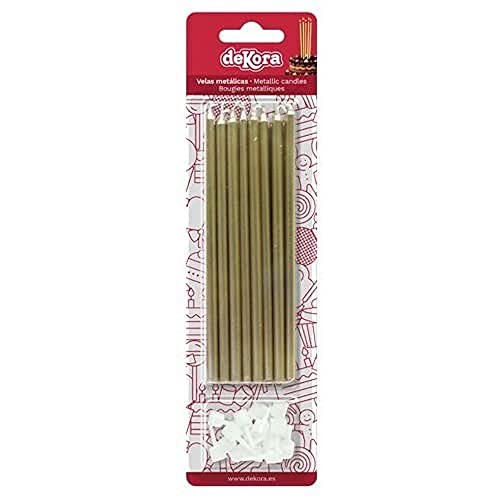 dekora 345329 Originelle Geburstagskerze Set Metallic-Farben-Goldene Kerzen für Happy Birthday Deko, Wachs, 13 cm dekora 345329 Originelle Geburstagskerze Set Metallic-Farben-Goldene Kerzen für Happy Birthday Deko, Wachs, 13 cm von dekora