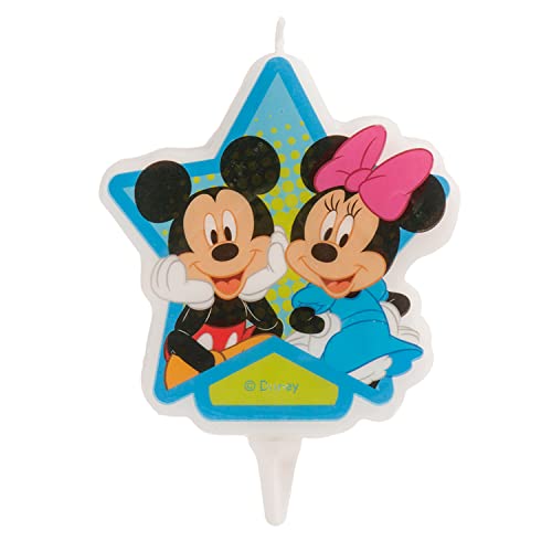 dekora 346213 Kerzen Deko 2D Geburtstagskerzen von Mickey & Minnie Mouse für Kinder Kuchen-6.5 cm, Mehrfarbig, 7.5 von dekora