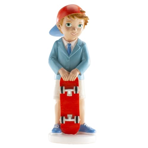 dekora Dekorative Figur zur Erstkommunion eines Kindes mit Skateboard, aus Harz, Kuchendekoration, 16 cm hoch, originelles und detailliertes Design, geeignet für den Kontakt mit Lebensmitteln dekora Dekorative Figur zur Erstkommunion eines Kindes mit Skateboard, aus Harz, Kuchendekoration, 16 cm hoch, originelles und detailliertes Design, geeignet für den Kontakt mit Lebensmitteln von dekora
