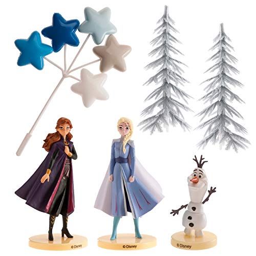 Dekora Kit Disney Frozen Die Eiskönigin Tortenfigur mit Tortentoppers-ELSA, Anna und Olaf, Mehrfarbig, Verschiedene Größen, 6 von dekora