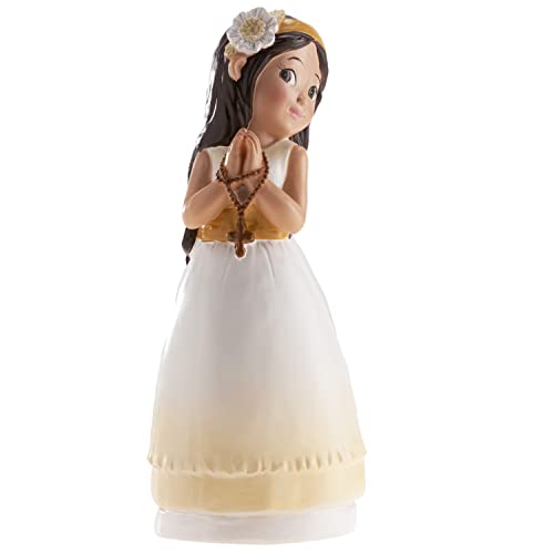 dekora - Dekorative Figur zur Erstkommunion - Mädchen mit Rosenkranz - Aus Kunstharz gefertigt - Kuchendekoration - 16 cm hoch - Originales und detailliertes Design - Lebensmittelecht dekora - Dekorative Figur zur Erstkommunion - Mädchen mit Rosenkranz - Aus Kunstharz gefertigt - Kuchendekoration - 16 cm hoch - Originales und detailliertes Design - Lebensmittelecht von dekora