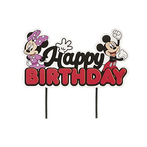 dekora - Kuchendeko Geburtstag | Happy Birthday Cake Topper Mickey und Minnie Mouse aus Papier - 17,5 x 15 cm von dekora