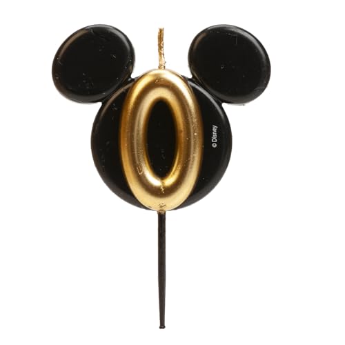 dekora - Micky Maus Geburtstagskerze aus Duftfreiem Paraffinwachs - Disney Zahlenkerzen mit Schwarzen und Goldenen Mickey Mouse Ohren - Größe 8,5 cm - Zahlenkerze Nummer 0 dekora - Micky Maus Geburtstagskerze aus Duftfreiem Paraffinwachs - Disney Zahlenkerzen mit Schwarzen und Goldenen Mickey Mouse Ohren - Größe 8,5 cm - Zahlenkerze Nummer 0 von dekora