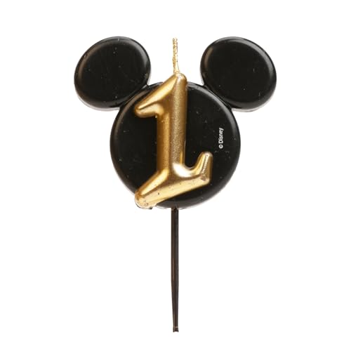 dekora - Micky Maus Geburtstagskerze aus Duftfreiem Paraffinwachs - Disney Zahlenkerzen mit Schwarzen und Goldenen Mickey Mouse Ohren - Größe 8,5 cm - Zahlenkerze Nummer 1 dekora - Micky Maus Geburtstagskerze aus Duftfreiem Paraffinwachs - Disney Zahlenkerzen mit Schwarzen und Goldenen Mickey Mouse Ohren - Größe 8,5 cm - Zahlenkerze Nummer 1 von dekora