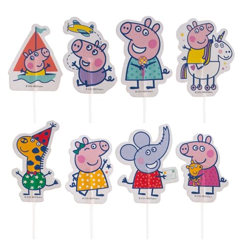 dekora - Peppa Wutz Cake Toppers – Set mit 16 Deko-Pickern für Kuchen & Cupcakes – Offizielle Lizenz – Papierfiguren mit lebensmittelsicheren Stäbchen dekora - Peppa Wutz Cake Toppers – Set mit 16 Deko-Pickern für Kuchen & Cupcakes – Offizielle Lizenz – Papierfiguren mit lebensmittelsicheren Stäbchen von dekora