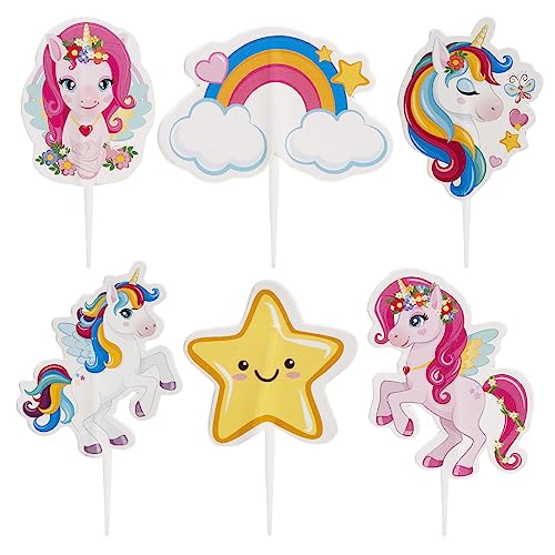 dekora - Set für Cupcakes und Muffin Deko Geburtstag - Tesia Einhorn Cupcake Topper aus Papier - 30 Stück in 6 verschiedenen Designs dekora - Set für Cupcakes und Muffin Deko Geburtstag - Tesia Einhorn Cupcake Topper aus Papier - 30 Stück in 6 verschiedenen Designs von dekora