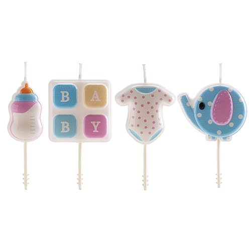 dekora - Set von 3D Baby Geburtstagskerzen für Kindertorten - Originale Geburtstagskerze Kinder - 4 Stück dekora - Set von 3D Baby Geburtstagskerzen für Kindertorten - Originale Geburtstagskerze Kinder - 4 Stück von dekora