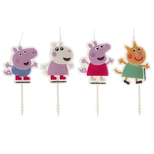 dekora - Peppa Pig 3D Geburtstagskerzen Set für Kinderkuchen - Original Peppa Pig Geburtstagskerzen für Kinder - 4 Stück von dekora