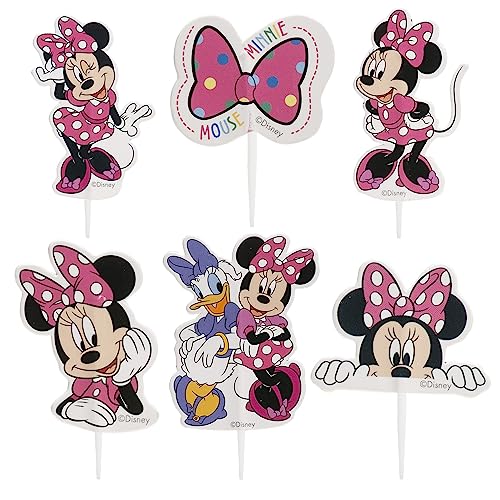 dekora - Set für Cupcakes und Muffin Deko Geburtstag - Minnie Maus Cupcake Topper aus Papier - 30 Stück in 6 verschiedenen Designs von dekora