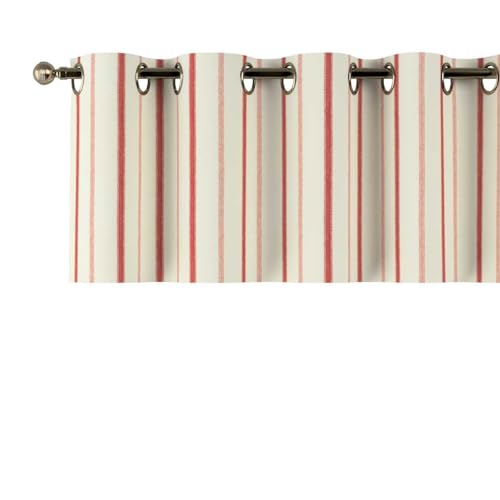 dekoria Kurzgardine mit Ösen Schal Gardine Dekoschal 130 x 40 cm Creme- rot gestreift von dekoria