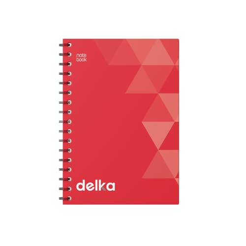 delka A4-Notizbücher mit Spiralbindung, linierte Seiten, langlebige Spiralbindung, hochwertiges Papier für Schule, Büro und Notizen, vielseitig einsetzbar (Korallenrot, 1 Stück) von delka