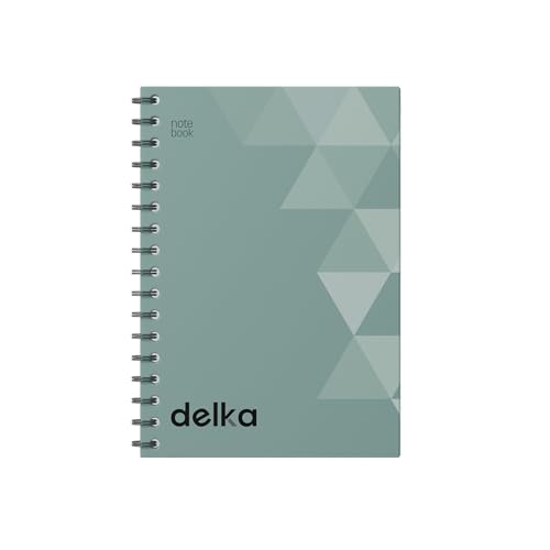 delka A4-Notizbücher mit Spiralbindung, linierte Seiten, langlebige Spiralbindung, hochwertiges Papier für Schule, Büro und Notizen, vielseitig einsetzbar (Pastellgrün, 1 Stück) von delka