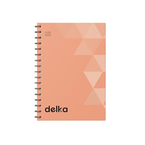 delka A4-Notizbücher mit Spiralbindung, linierte Seiten, langlebige Spiralbindung, hochwertiges Papier für Schule, Büro und Notizen, vielseitig einsetzbar (Pfirsich, 1 Stück) von delka