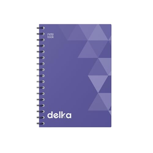 delka A4-Notizbücher mit Spiralbindung, linierte Seiten, langlebige Spiralbindung, hochwertiges Papier für Schule, Büro und Notizen, vielseitig einsetzbar (Violett, 1 Stück) von delka