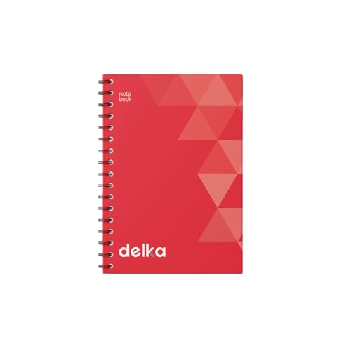delka A5-Notizbücher mit Spiralbindung, linierte Seiten, langlebige Spiralbindung, hochwertiges Papier für Schule, Büro und Notizen, vielseitig einsetzbar (Korallenrot, 1 Stück) von delka