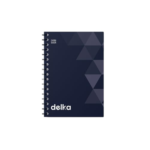 delka A5-Notizbücher mit Spiralbindung, linierte Seiten, langlebige Spiralbindung, hochwertiges Papier für Schule, Büro und Notizen, vielseitig einsetzbar (Marineblau, 1 Stück) von delka