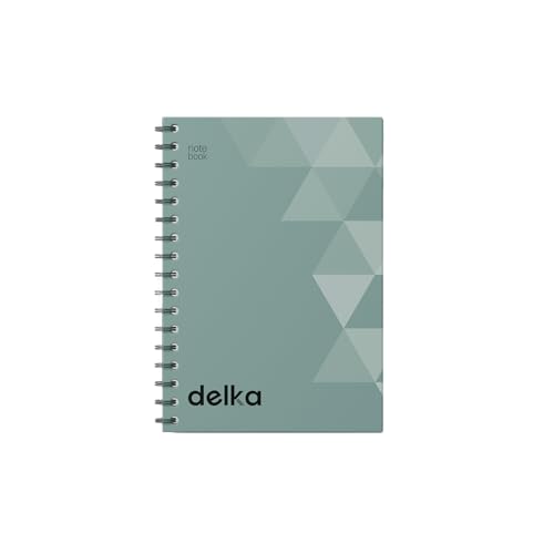 delka A5-Notizbücher mit Spiralbindung, linierte Seiten, langlebige Spiralbindung, hochwertiges Papier für Schule, Büro und Notizen, vielseitig einsetzbar (Pastellgrün, 1 Stück) von delka