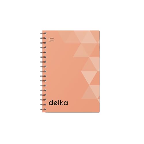 delka A5-Notizbücher mit Spiralbindung, linierte Seiten, langlebige Spiralbindung, hochwertiges Papier für Schule, Büro und Notizen, vielseitig einsetzbar (Pfirsich, 1 Stück) von delka