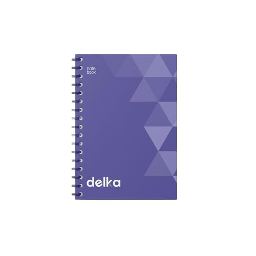 delka A5-Notizbücher mit Spiralbindung, linierte Seiten, langlebige Spiralbindung, hochwertiges Papier für Schule, Büro und Notizen, vielseitig einsetzbar (Violett, 1 Stück) von delka