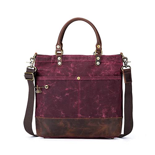 Della Q 22246 Canvas Tote, Leder, Red, Einheitsgröße Della Q 22246 Canvas Tote, Leder, Red, Einheitsgröße von Della Q