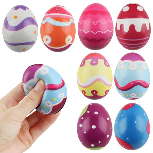 Ostereier Stressball, dellyy 8 Stück Bunte Superweiche Squeeze Ostereier, Stressball Ostern Ei, Stressball Eier Oster Mitgebsel Kinder, Langsam steigender Stressball, Osterkorbfüller, Partyartikel Ostereier Stressball, dellyy 8 Stück Bunte Superweiche Squeeze Ostereier, Stressball Ostern Ei, Stressball Eier Oster Mitgebsel Kinder, Langsam steigender Stressball, Osterkorbfüller, Partyartikel von dellyy