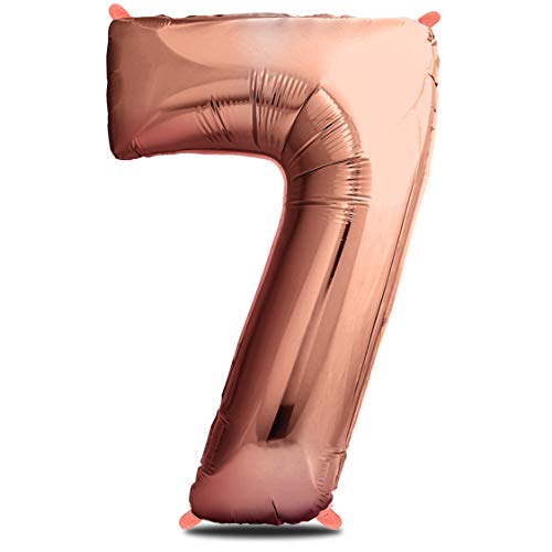 envami® Folienballon Zahl - Geburtstagsdeko Rosegold 100cm - Deko zum Geburtstag - Luftballon Zahlen Dekoration - Happy Birthday - Geburtstagsdeko Mädchen Rosegold - Fliegt mit Helium (Zahl 7) envami® Folienballon Zahl - Geburtstagsdeko Rosegold 100cm - Deko zum Geburtstag - Luftballon Zahlen Dekoration - Happy Birthday - Geburtstagsdeko Mädchen Rosegold - Fliegt mit Helium (Zahl 7) von envami