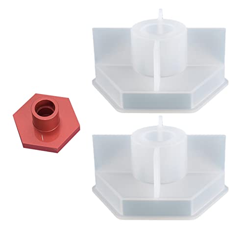 2 Kerzenhalter-Formen - Sechseckige Formen 2 Stück/Set | 3D-Silikonform, perfekt für die Herstellung von dekorativen Kerzen für Zuhause, Spieluhren, Tischkerzen Delr von delr